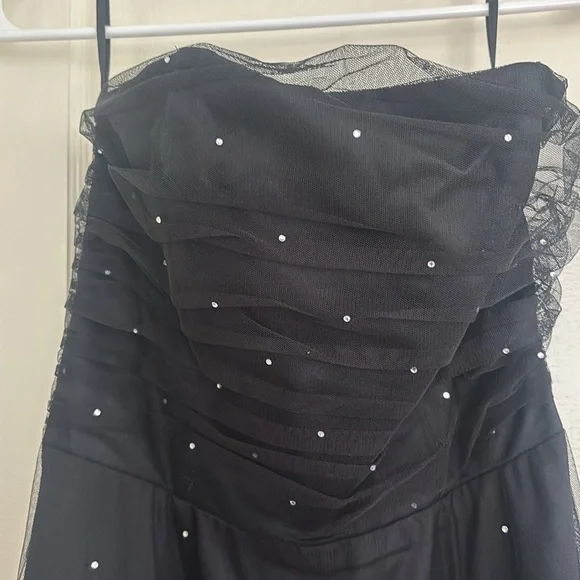 Black tulle and Rinestone Scott McClintock size 8 Prom Dress - Picture 2 of 2